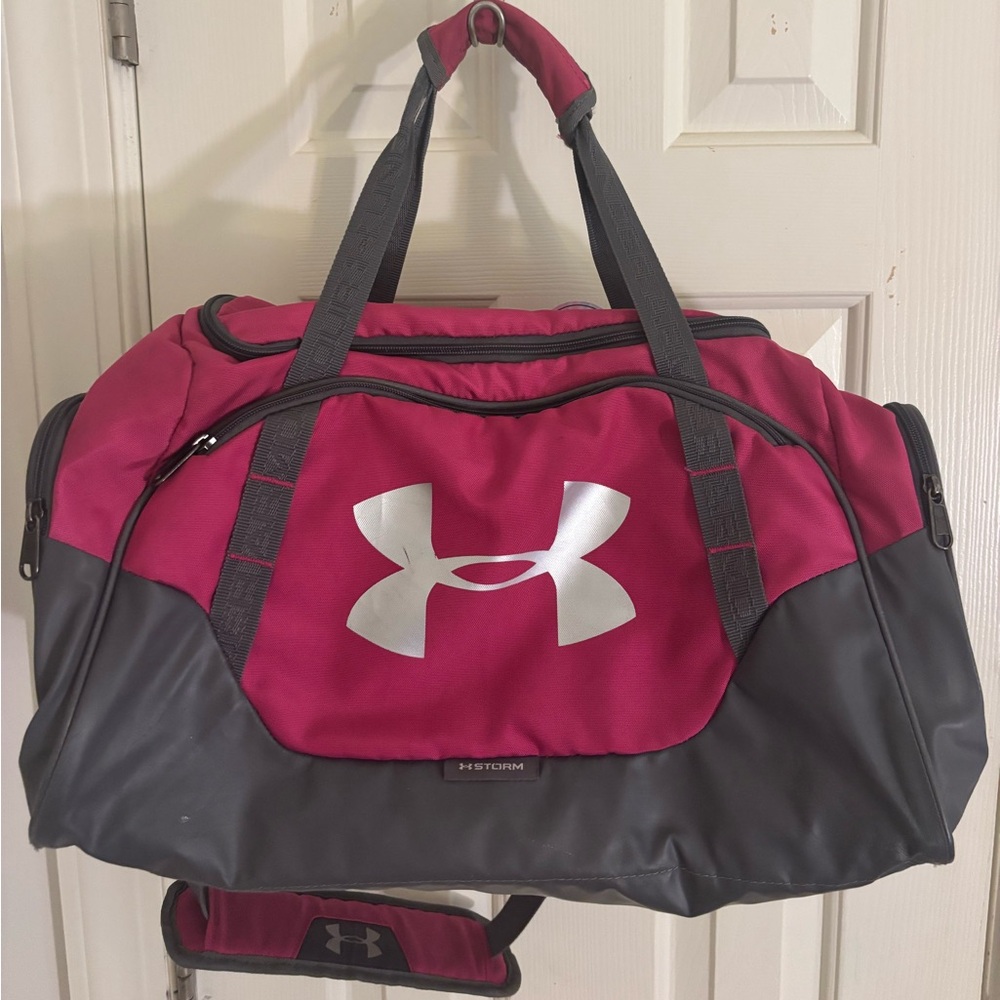 Under Armour Pink and Gray Duffel Bag
